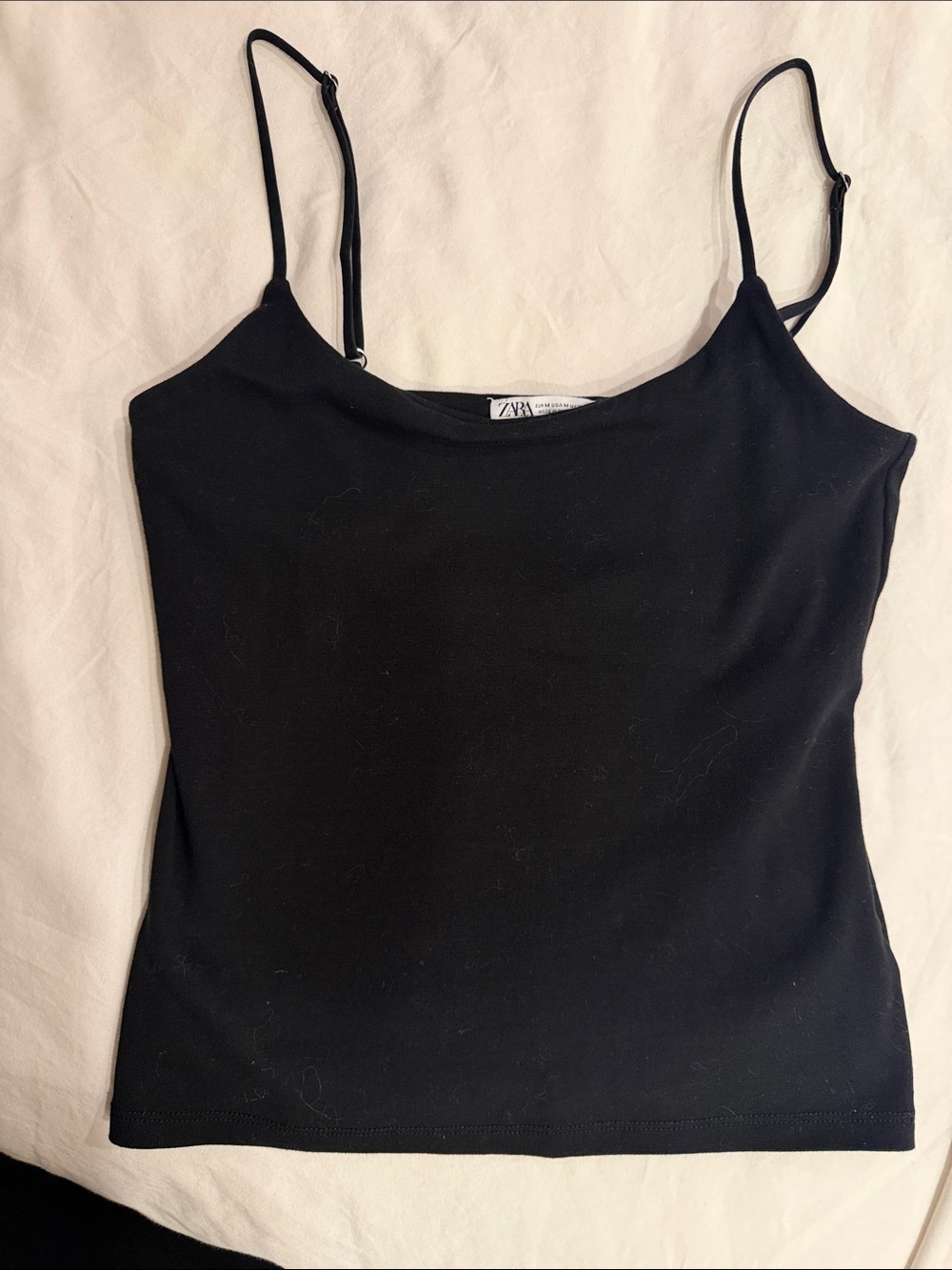 ZARA Black Spaghetti-Strap Tank Top